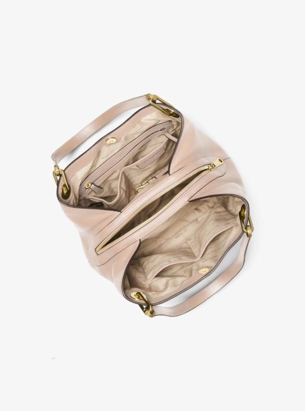 Damske Taška Cez Rameno Michael Kors Raven Large Leather Ruzove - Kabelky Michael Kors Slevy | IWUQN-7025